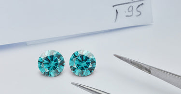 Pair of Matching Blue Diamonds for Jewellery