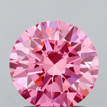 1.43ct Round Lab Grown Diamond (Colour Fancy Vivid Pink, Clarity VVS2, Cut EX, IGI Certified)