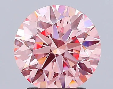 2.52ct Round Lab Grown Diamond (Colour Fancy Vivid Pink, Clarity VS1, Cut EX, IGI Certified)
