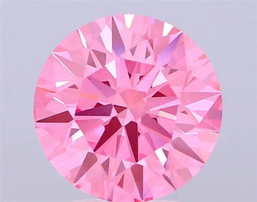 3.09ct Round Lab Grown Diamond (Colour Fancy Vivid Pink, Clarity VS1, Cut ID, IGI Certified)