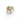 Gold bulldog charm on white background facing forward