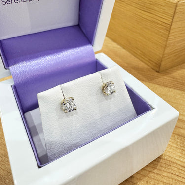 Paris 0.62cts yellow gold lab grown diamond stud earrings