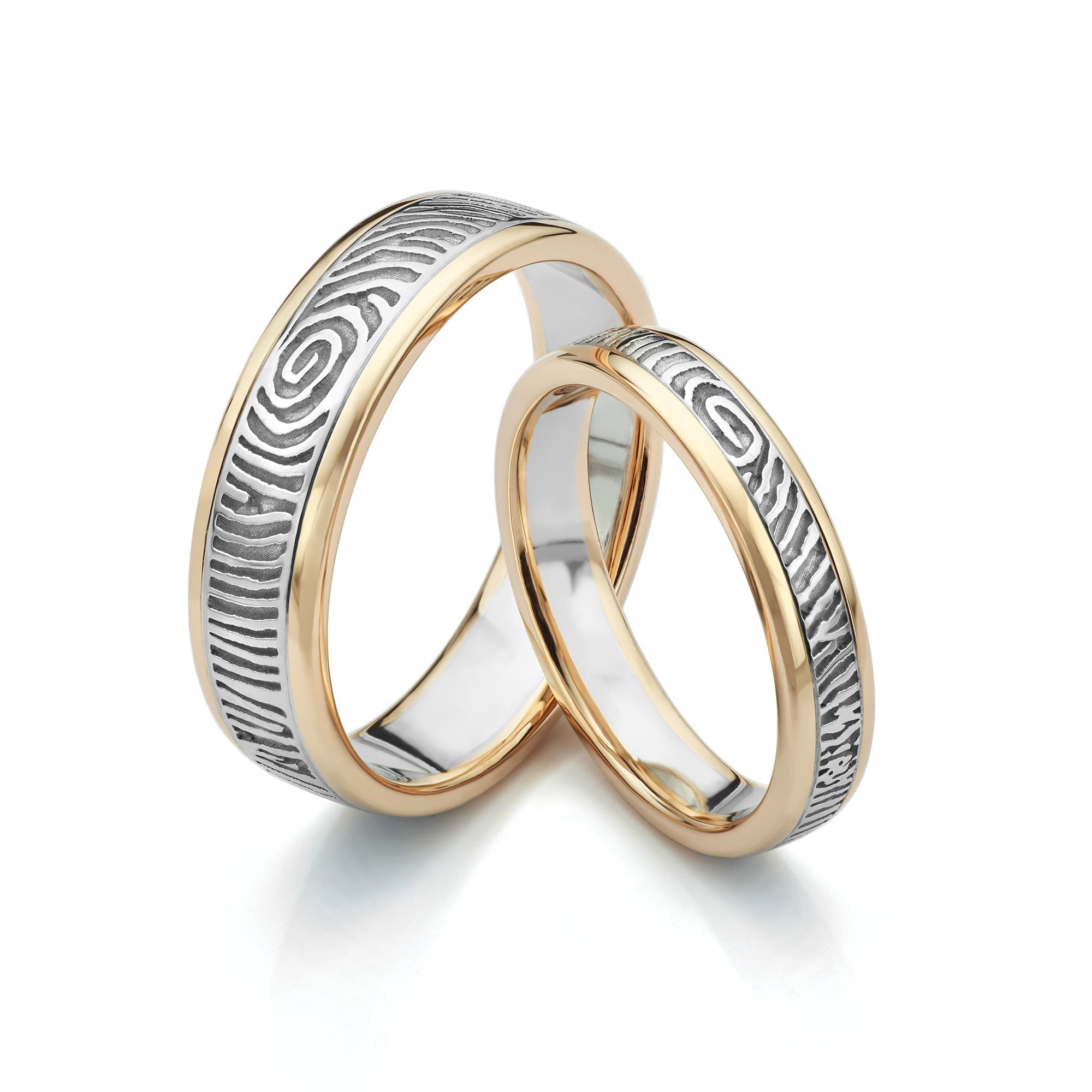 2 Colour Fingerprint Wedding Rings