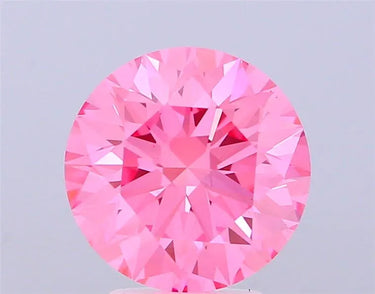 2.73ct Round Lab Grown Diamond (Colour Fancy Vivid Pink, Clarity VS1, Cut ID, IGI Certified)