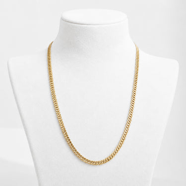 22 Inch 9ct Yellow Gold Close Link Curb Chain Front View