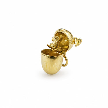 Opening gold acorn squirrel charm open view