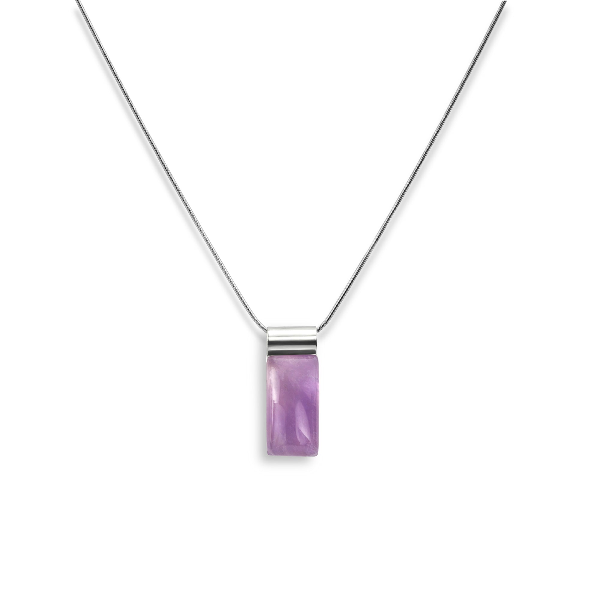 Silver Amethyst Slider Necklace