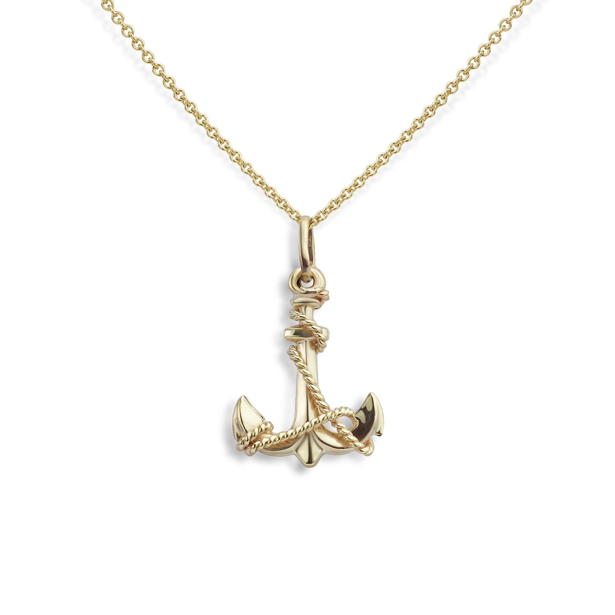 Pre-owned yellow gold anchor necklace