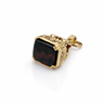Pre-loved gold bloodstone charm fob pendant front view