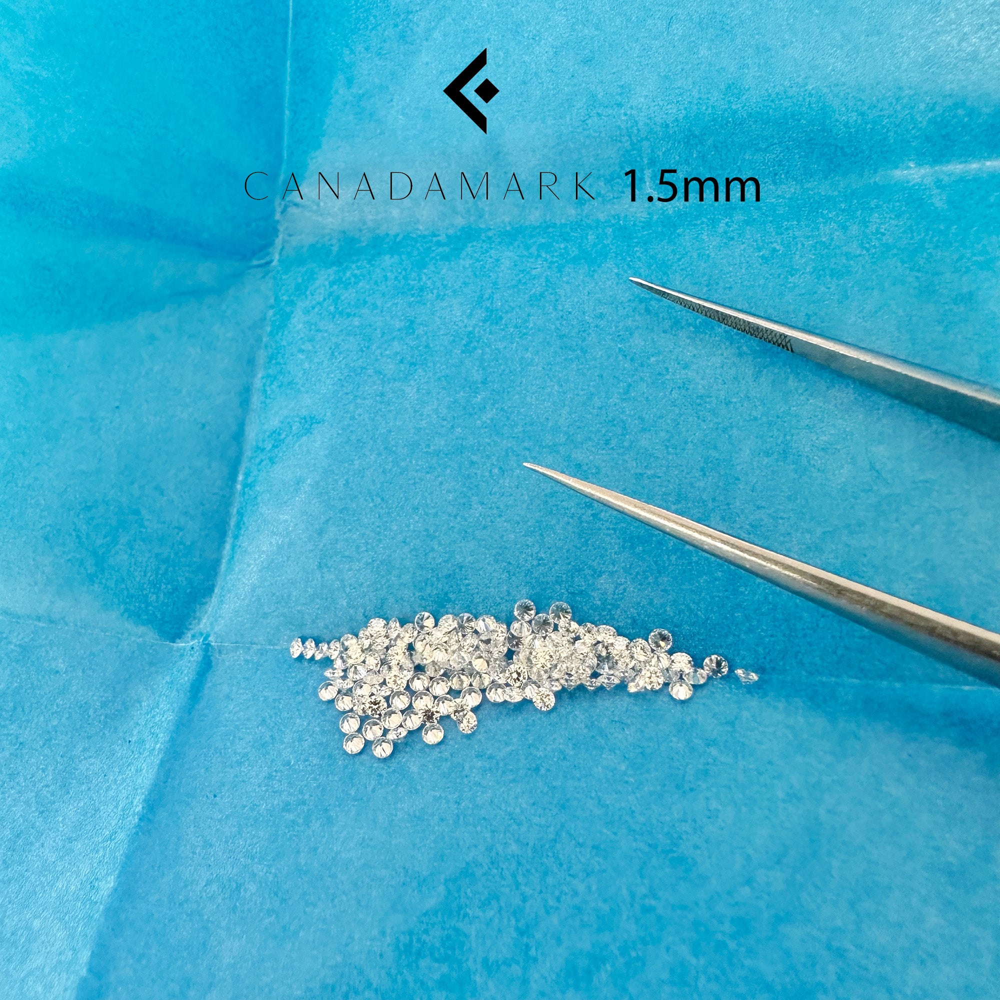 Canadamark 1.5mm round brilliant cut diamonds