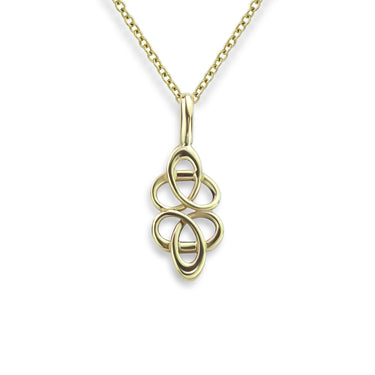 Pre-Loved 9ct Yellow Gold Celtic Knot Pendant with 18 Inch Gold Chain larger view