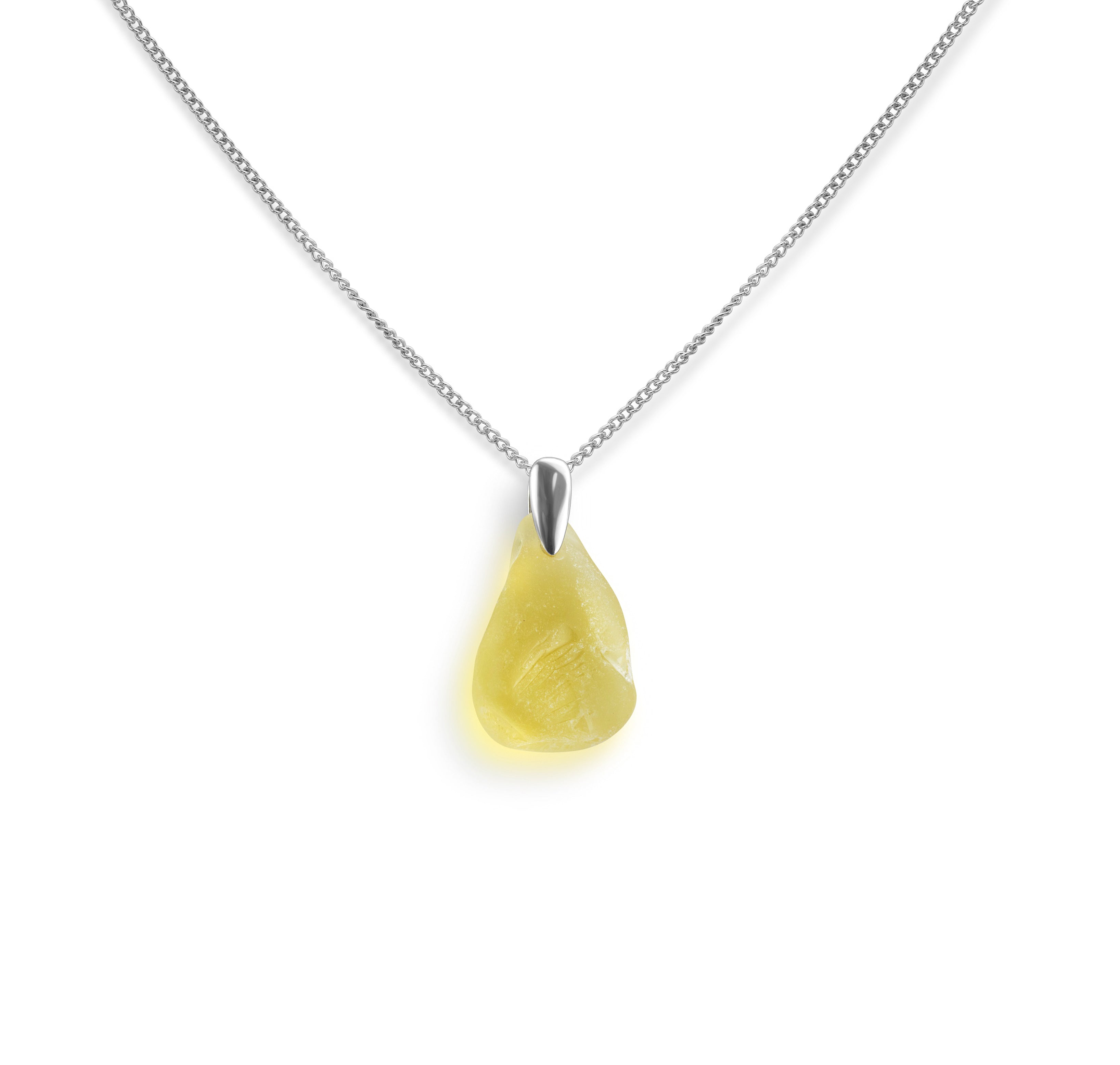 Citrus Yellow Sea Glass Necklace