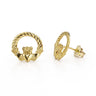 Pre-loved irish claddagh gold stud earrings