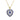 Larger view of the heart shaped blue sapphire and diamond cluster necklace