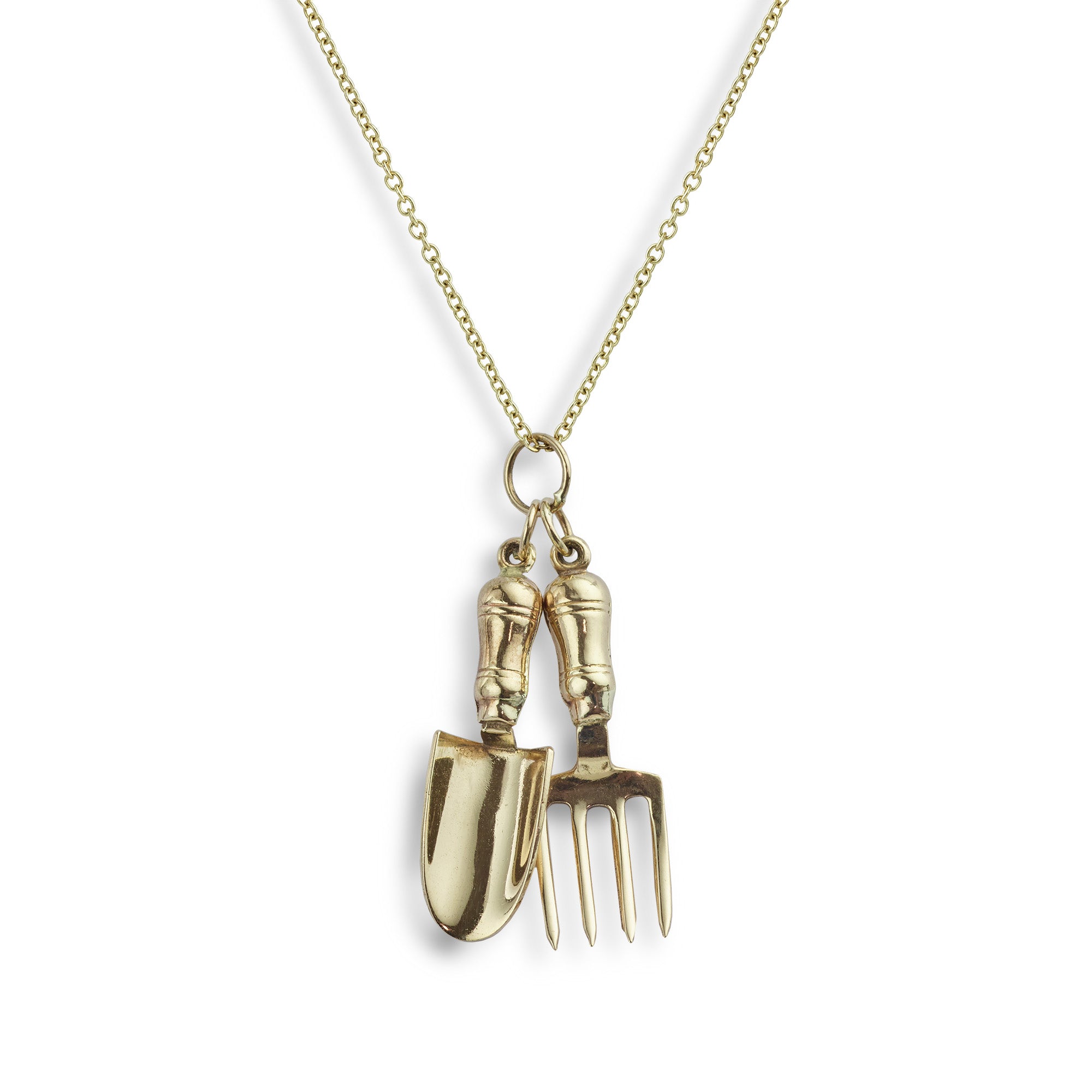 Pre-owned fork and trowel necklace
