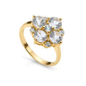 9ct Yellow Gold Glacier & Sky Blue Topaz Cluster Ring

