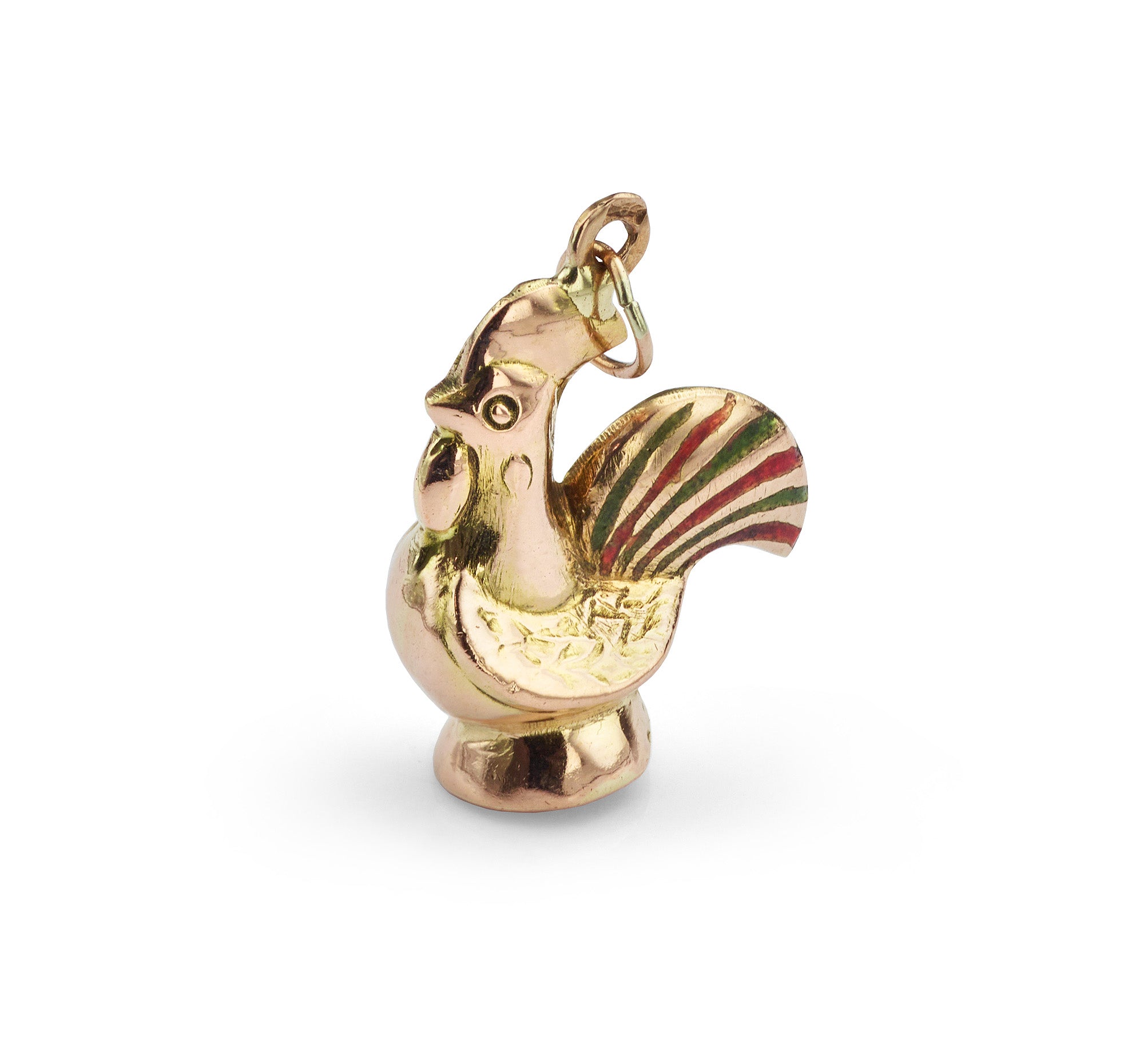 Portuguese vintage gold cockerel rooster charm main image