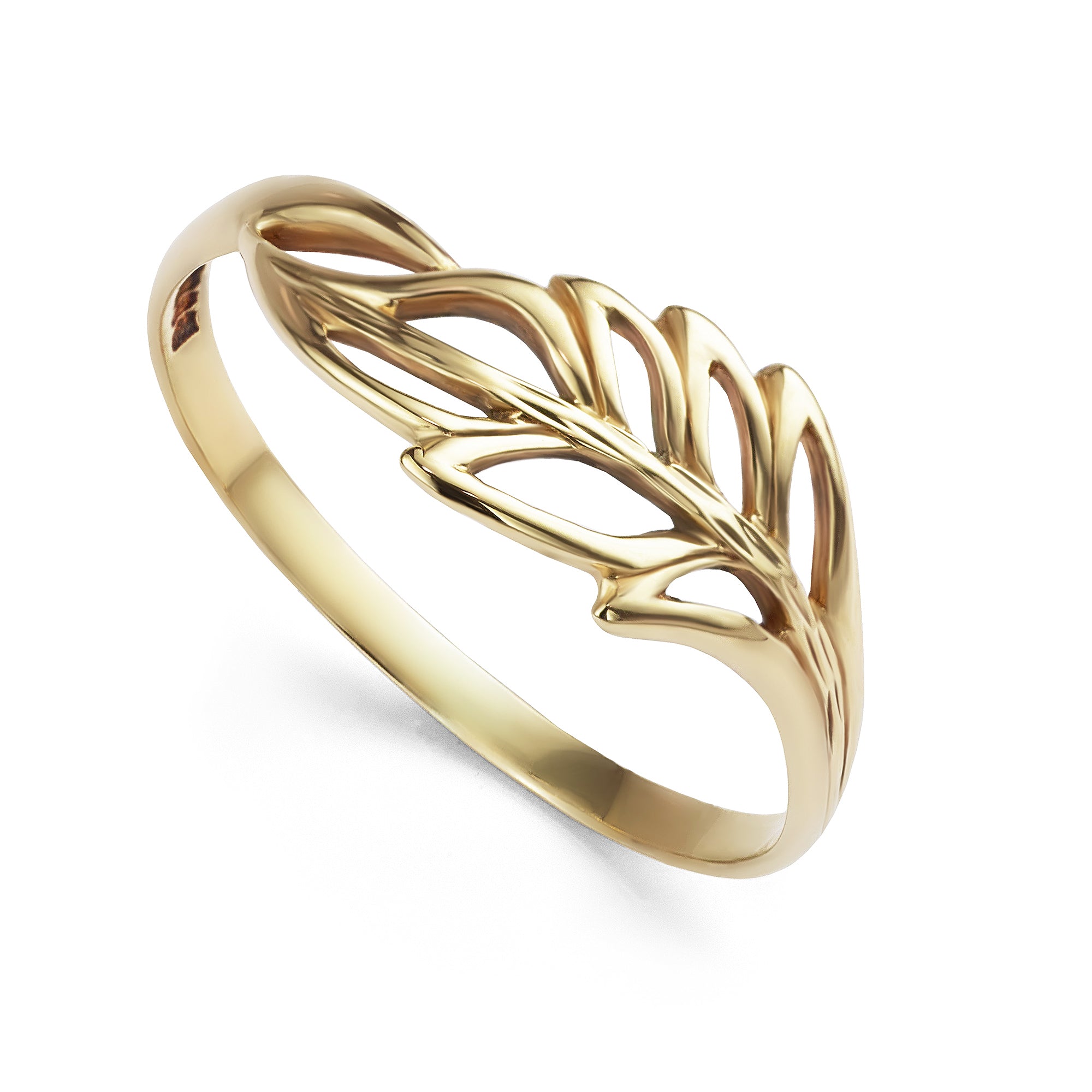 Gold leaf ring pre-owned