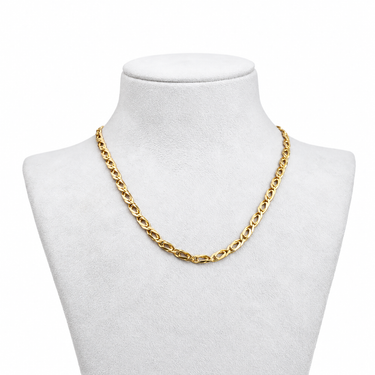 Italian 14ct Yellow Gold Double Curb Chain – 20 Inch, 21.6g on white background bust