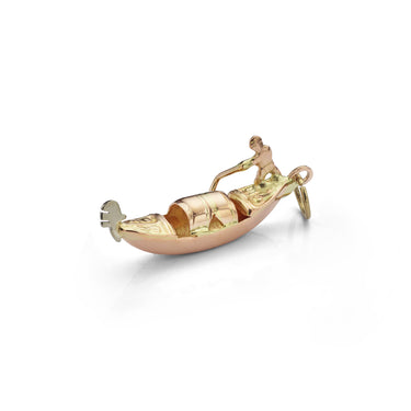 Antique Gold Gondola Charm with Man
