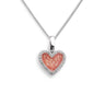 Heart shaped halo ashes necklace main view shown with blush pink resin