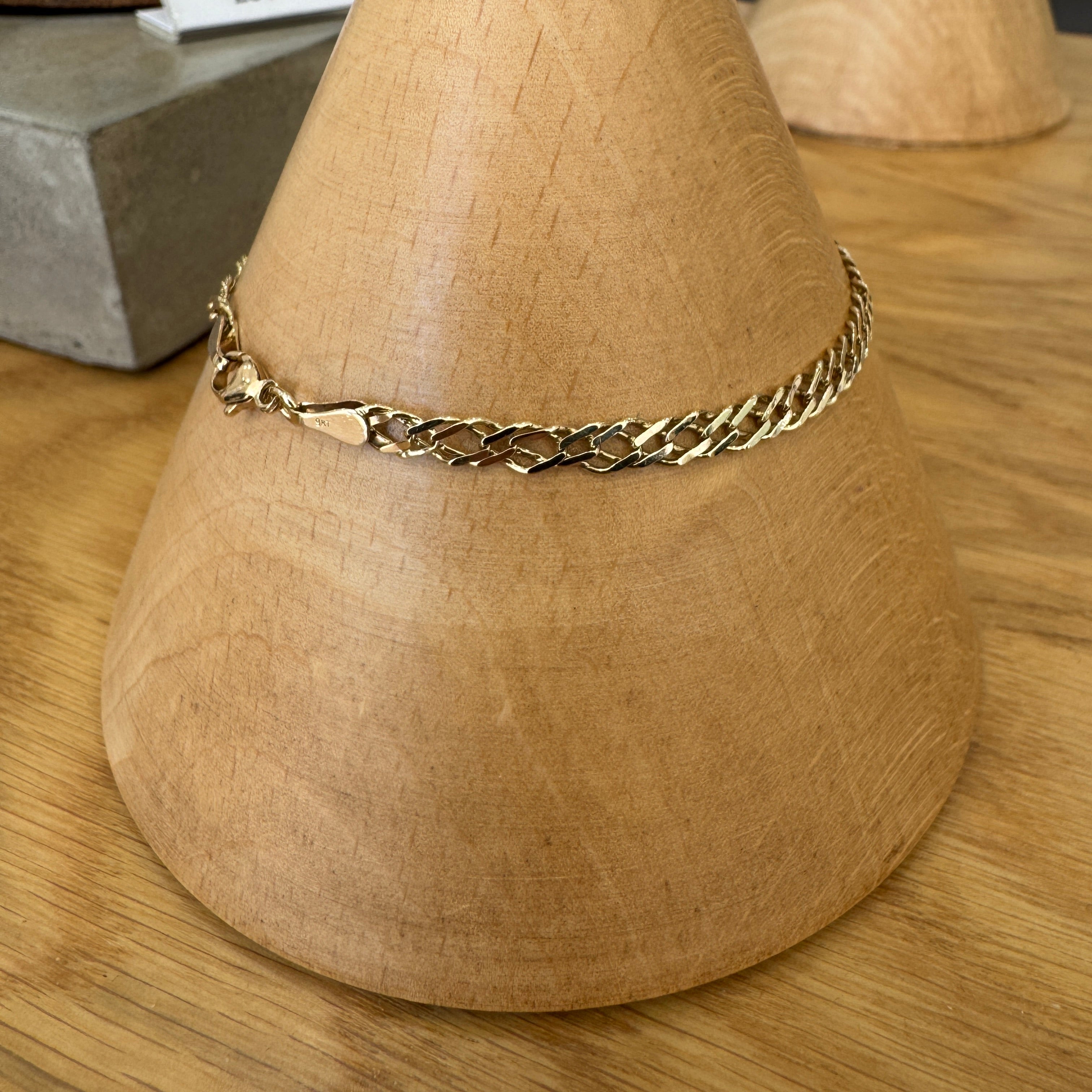 9ct Yellow Gold Double Curb Bracelet