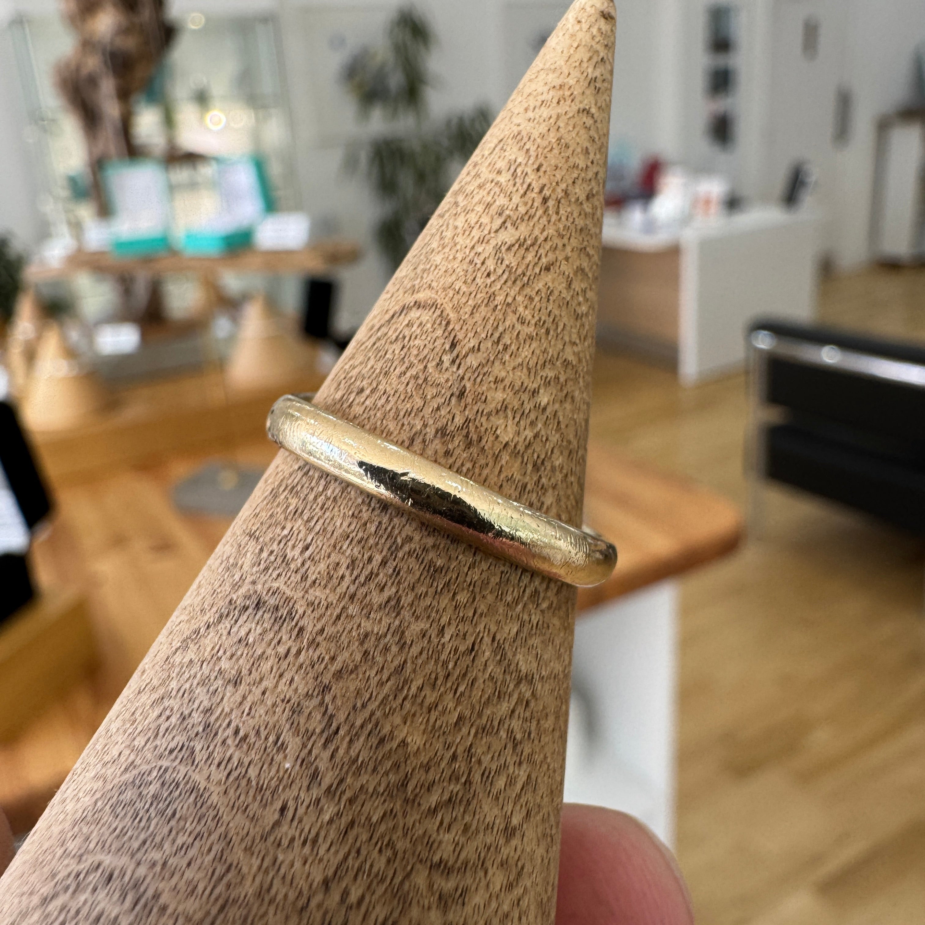 Underside of the yellow gold signet ring