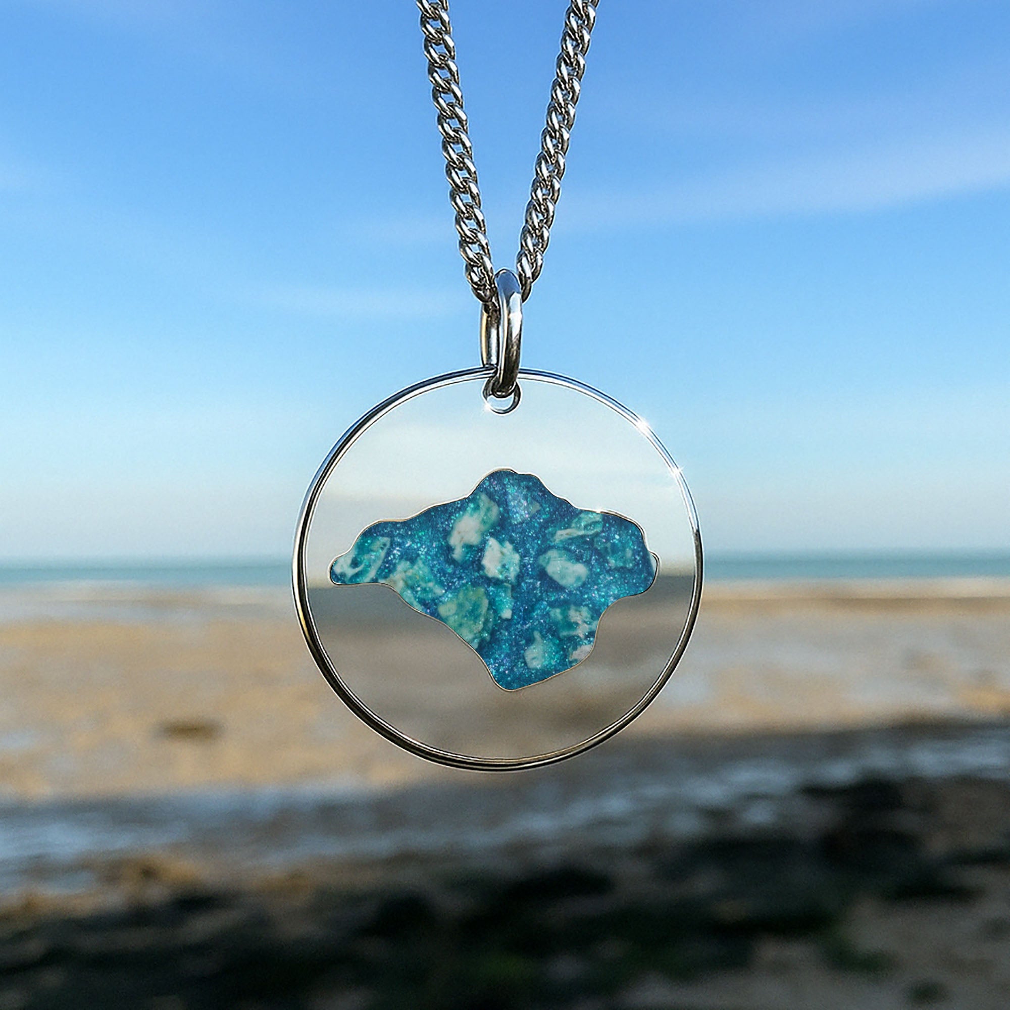 Isle of wight ashes necklace beach view