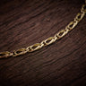 Italian 14ct Yellow Gold Double Curb Chain – 20 Inch, 21.6g on wood background