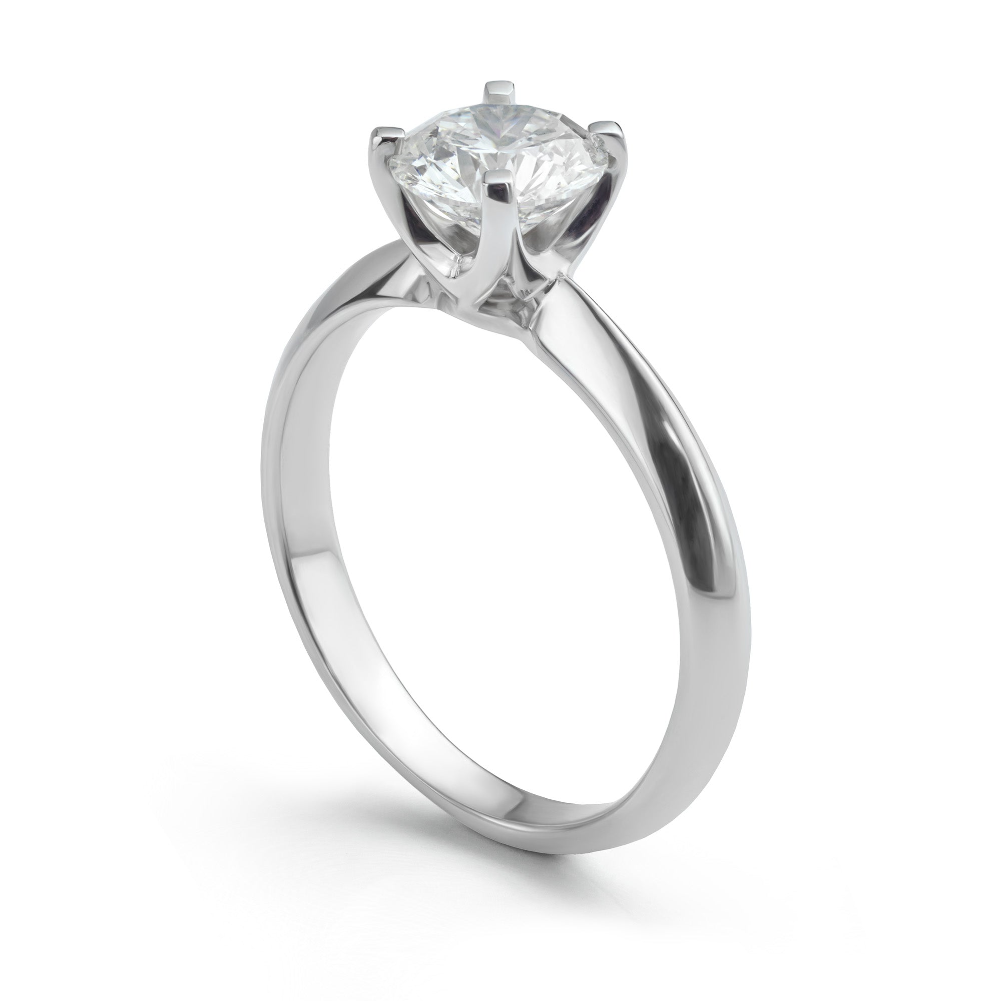 1 carat lab-grown diamond engagement ring side view
