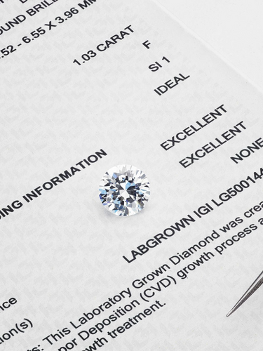 Labgrown diamond with IGI certificate