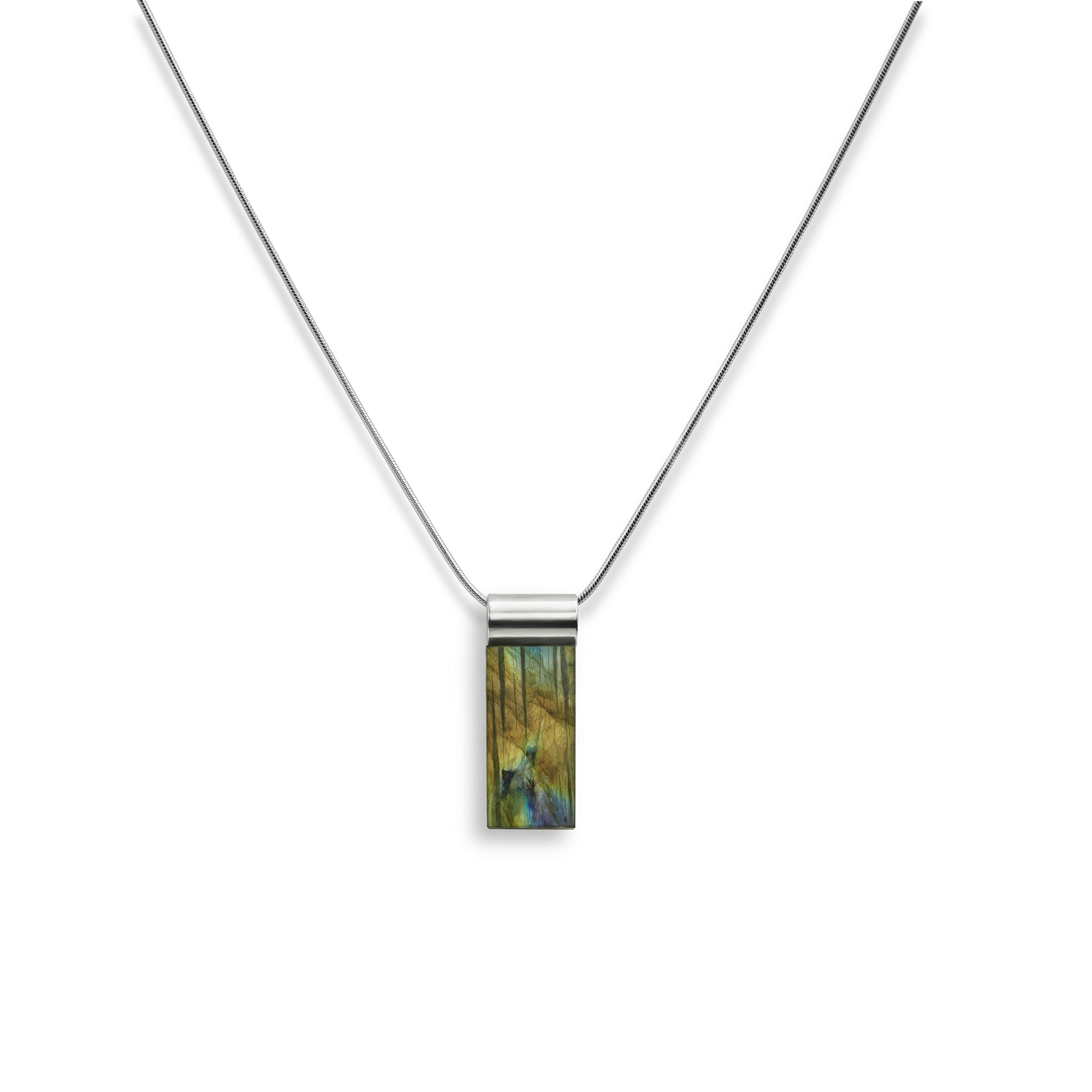 Silver Labradorite Slider Necklace