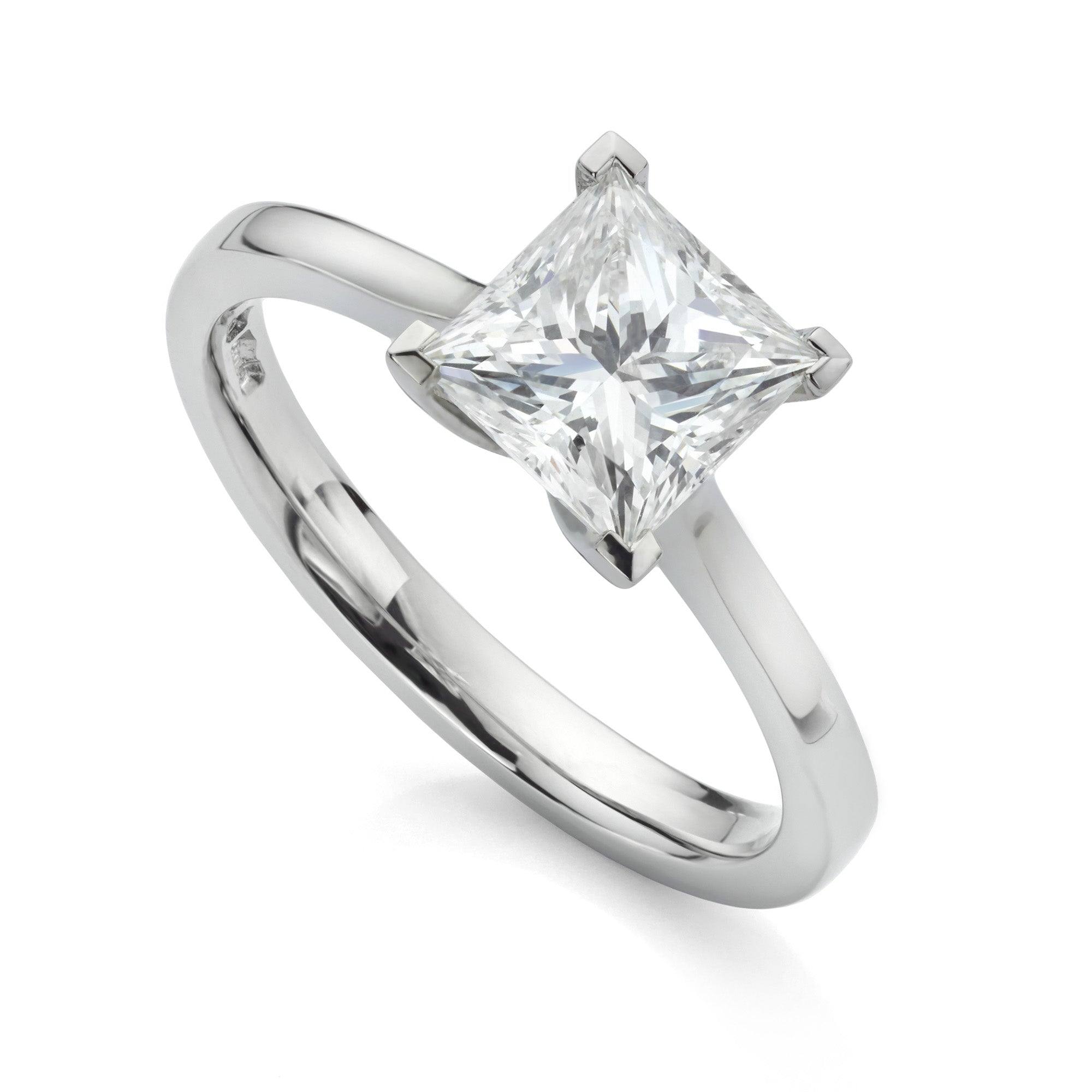 May 1 Carat Princess Cut Diamond Solitaire Engagement Ring