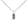 Moss agate silver necklace