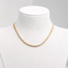 Italian-made 9ct yellow gold multi-strand necklace featuring a woven 9-strand design. Main view on white display. 