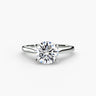 Solentia engagement ring front view with round brilliant cut diamond in white gold or platinum 
