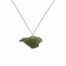 Olive Green Isle of Wight Coastline Shaped Sea Glass Necklace