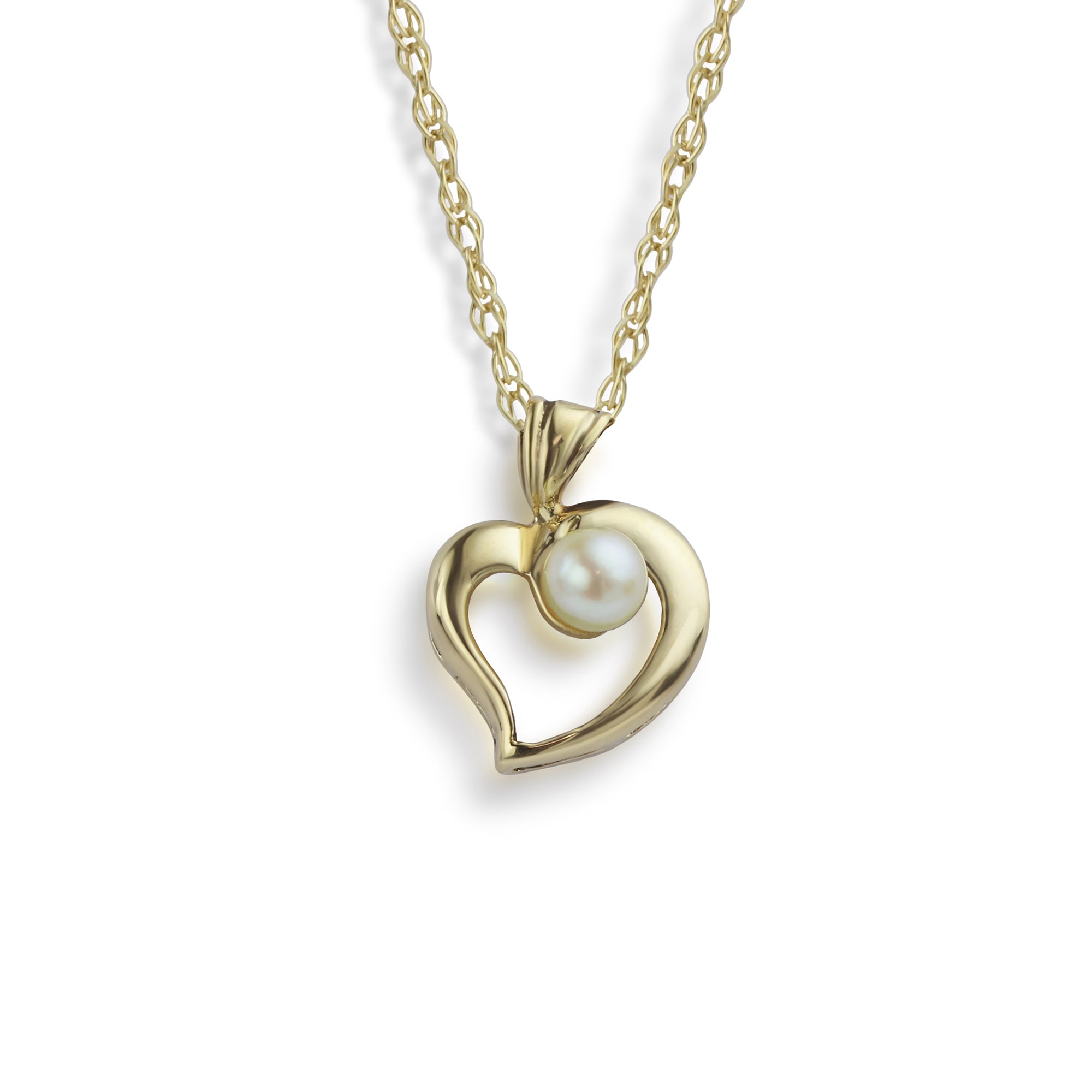 Gold Open Heart Necklace 14ct Yellow Gold Larger View