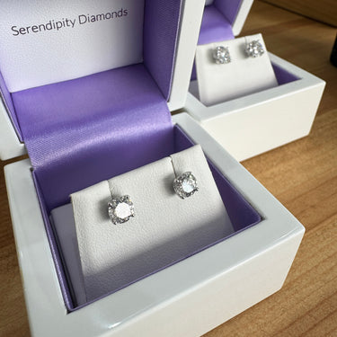 1 carat total diamond stud earrings lab-grown