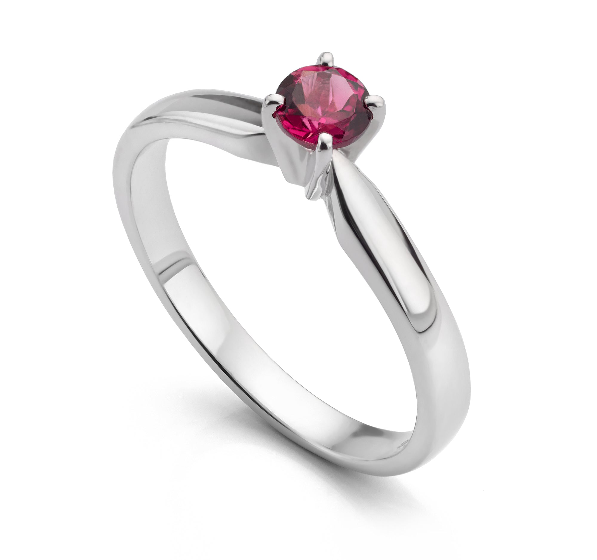 Pink Tourmaline Solitaire Engagement Ring Main View