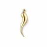 Plain polished italian gold horn charm