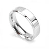 Bevelled edge wedding ring 9ct white gold 5mm