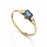 Heart Shaped Blue Topaz Ring Pre-Loved Yellow Gold
