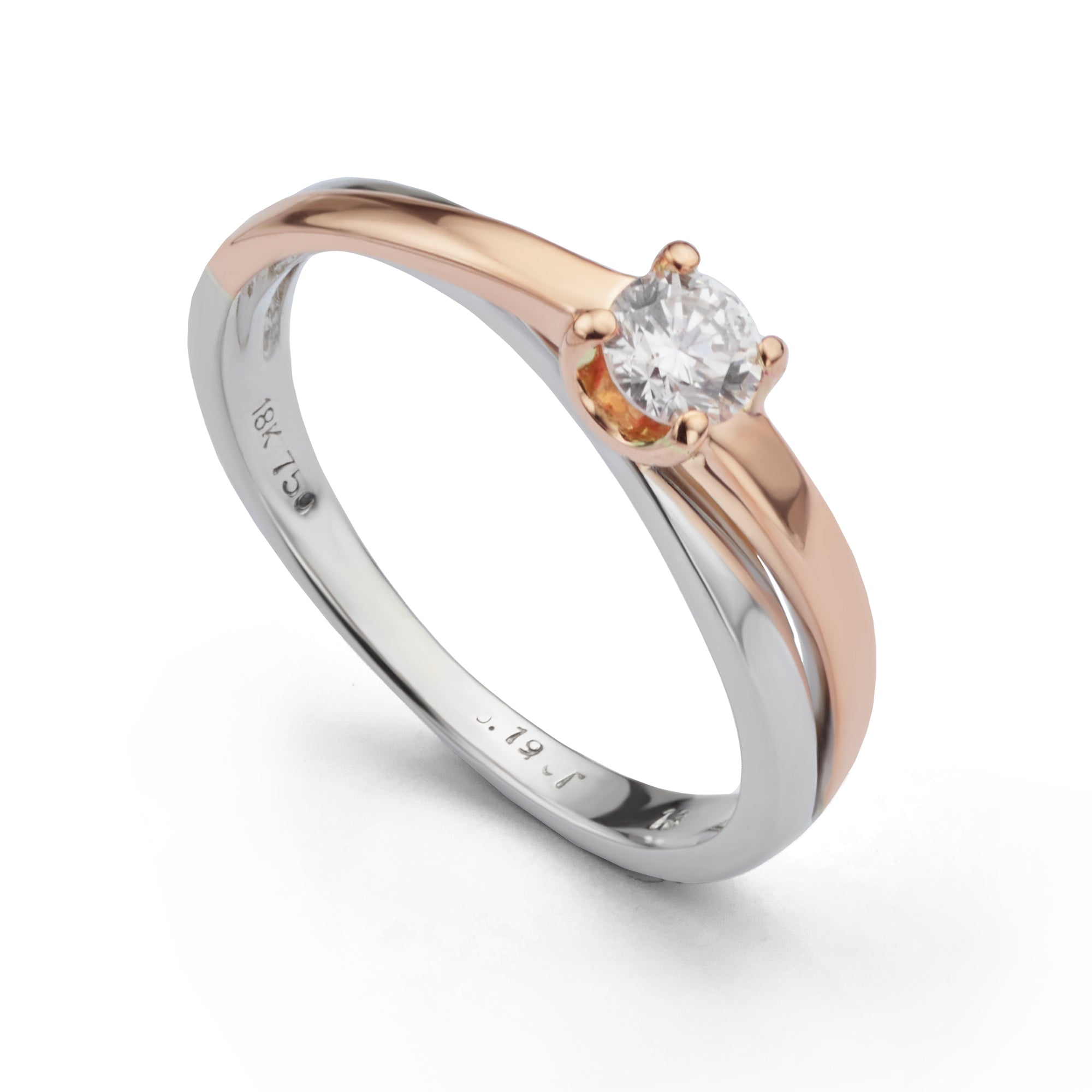 Pre-loved rose and white gold engagement ring