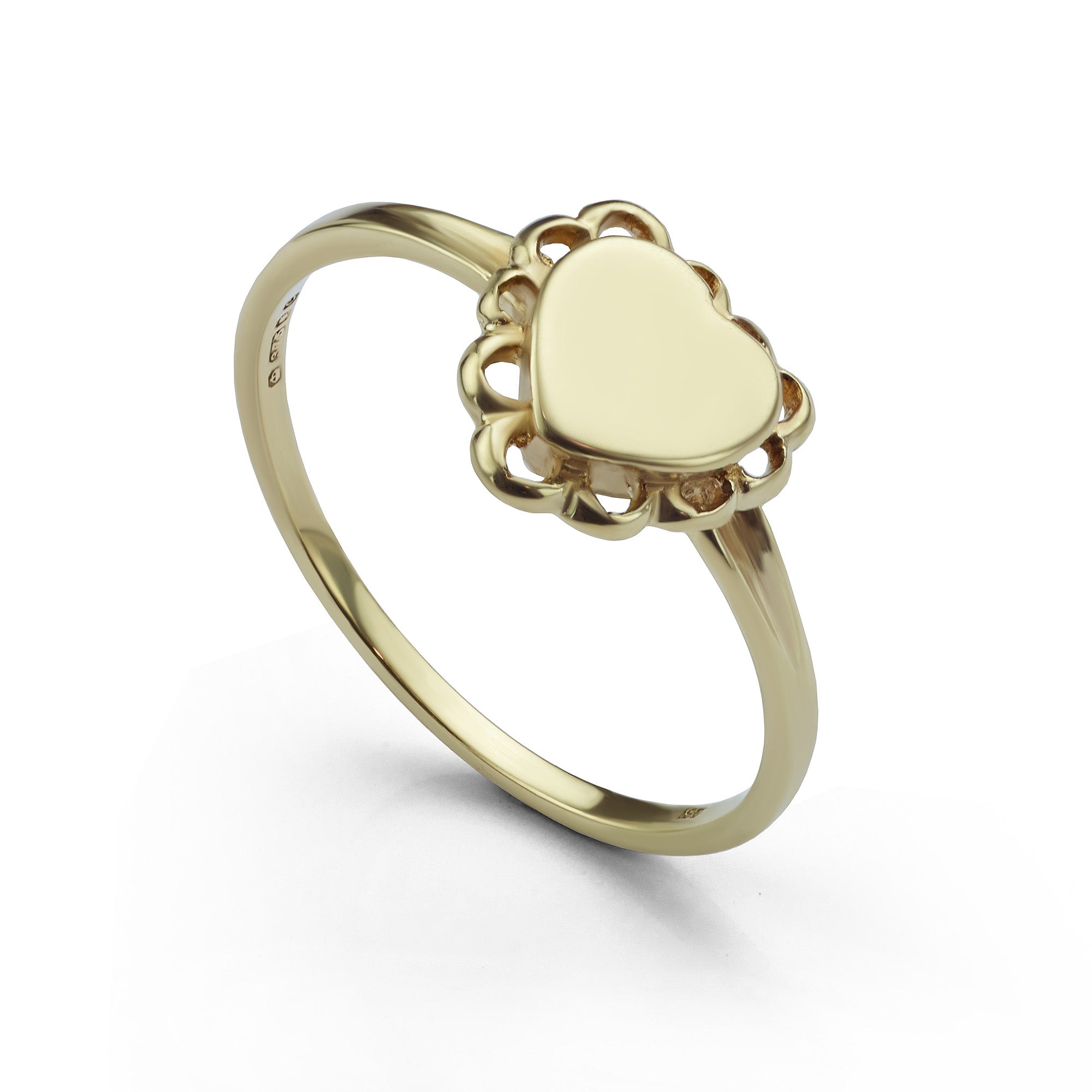 Pre-Loved Gold Heart Pinky Ring Main View