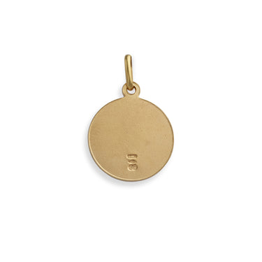 Pre-loved yellow gold st.christopher pendant back. 