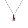 Pre-loved 18ct white gold pink sapphire slier necklace front view