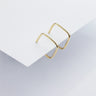Gold square hoop earrings