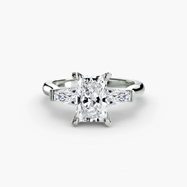 Radiant and Baguette Cut Trilogy Ring