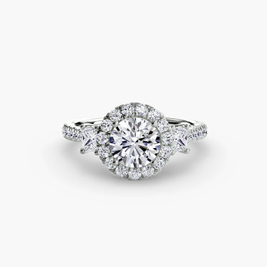 Three-Stone Ring with Halo 2